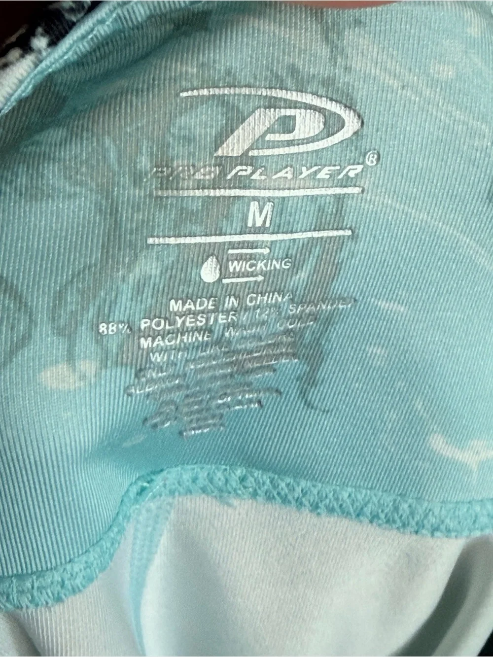 Pro Player Light Blue Marble Leggings with Black Accents